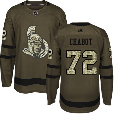 Adidas Ottawa Senators #72 Thomas Chabot Green Salute to Service Stitched NHL Jersey